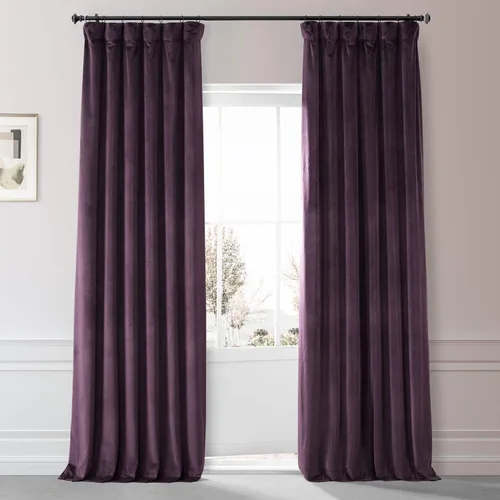 Vista 14 de HPD Half Price Drapes - Cortinas de terciopelo de lujo con bloqueo de luz para dormitorio (1 panel), 50W X 84L, cortinas Hotel con bloqueo de luz