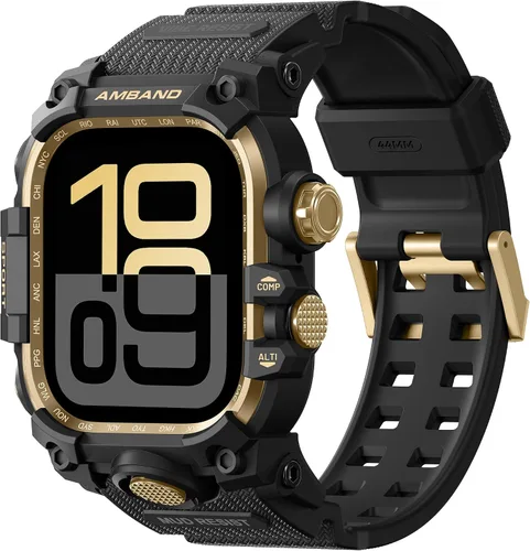 Vista 16 de amBand - Carcasa compatible con Apple Watch SE 3/SE 2/SE/6/5/4 de 1.732 pulgadas, M3 de 1.732 pulgadas, resistente correa táctica, protector