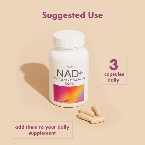 Vista 6 de VHC Suplemento NAD+, liposomas alternativos NMN con CoQ10, Trans-Resveratrol para mujeres y hombres, energía de apoyo, antienvejecimiento, enfoque