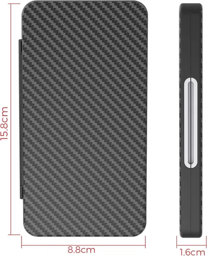 Vista 5 de HEIYING Game Card Case for Switch&Switch OLED Game Card or Micro SD Cards,Carbon Fibre Surface Processes Design Switch Game Card Case with 24 Game