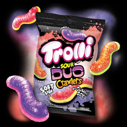 Vista 4 de Trolli Sour Brite Duo Crawlers Candy, bolsa de 6.3 onzas