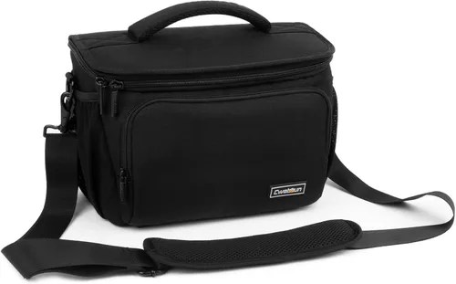 Vista 11 de Cwatcun Bolso bandolera para cámara pequeña, bolsa bandolera para cámara, impermeable, para fotografía de viaje, para Canon, Nikon, Sony, Fuji