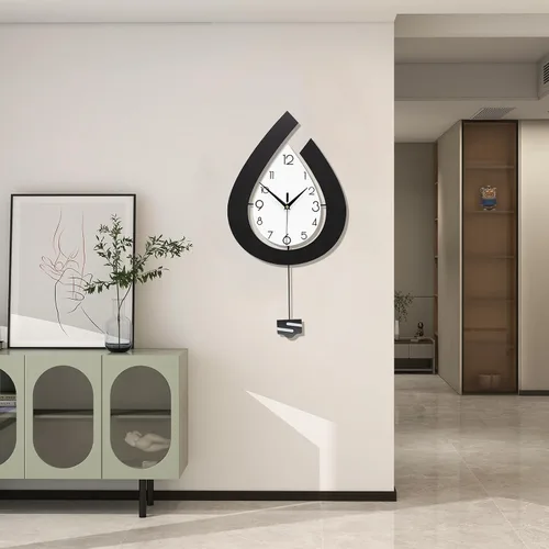 Vista 2 de Reloj de pared grande para decoración de sala de estar, péndulo decorativo grande, reloj de pared moderno, silencioso, sin tictac, funciona
