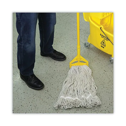 Vista 5 de Boardwalk BWK424CCT 24 oz. Pro Loop Web/Tailband Algodón Wet Mop Head - Blanco (12/Cartón)