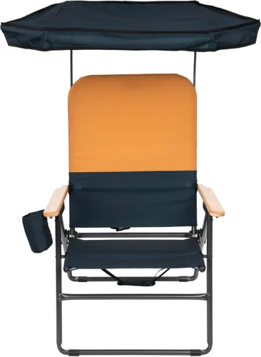 Vista 5 de Camp & GO MaxShade - Silla plegable de gran tamaño para exteriores, color naranja y azul marino