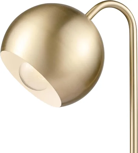 Vista 7 de GLOBE Electric 52885 - Lámpara de escritorio de 15 pulgadas, latón mate, pantalla interior blanca, moderna, decoración del hogar, lámpara