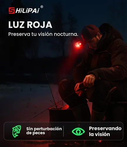 Vista 3 de Faro LED recargable con sensor de movimiento, 6 modos para equipo de camping y senderismo, mini linterna frontal con luz roja, regalo de bolsillo