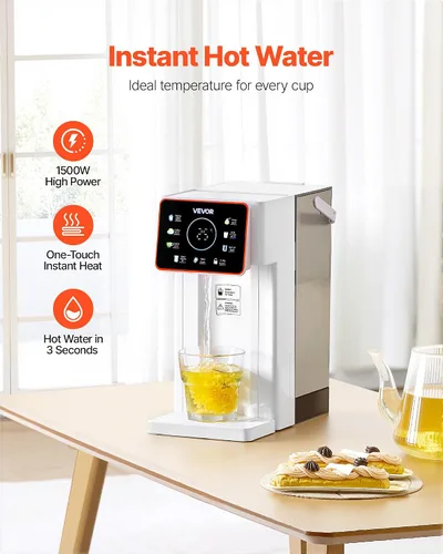 Vista 2 de VEVOR Dispensador de agua caliente instantáneo, dispensador de agua hirviendo para encimera con 6 temperaturas ajustables y 7 volúmenes de agua