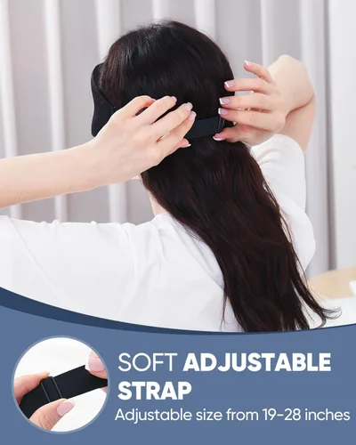 Vista 6 de Máscara de ojos para dormir para hombres y mujeres, paquete de 2 antifaz contorneada 3D para dormir y vendar los ojos, máscara de sueño nocturna