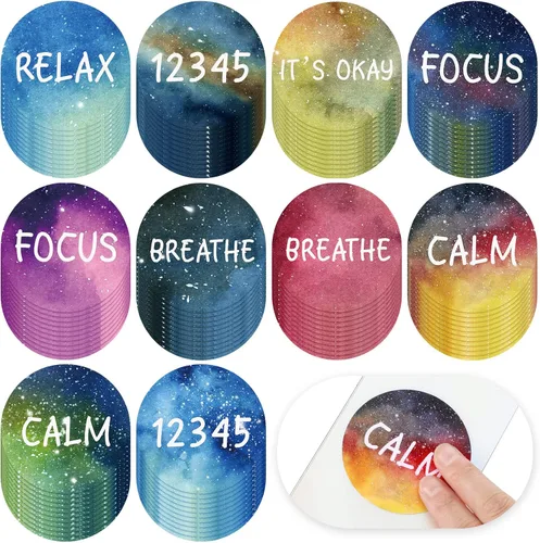 Vista 12 de Crtiin Paquete de 100 tiras sensoriales para ansiedad, atención plena, respiración, calma, textura áspera, cinta para la ansiedad táctil para alivio