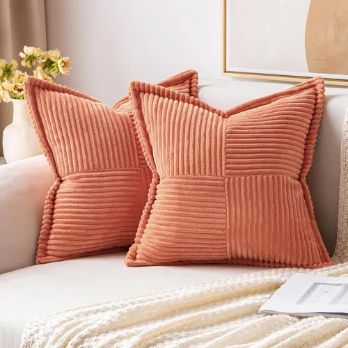 Vista 60 de MIULEE - Juego de 2 fundas de almohada beige de 12 x 12 pulgadas con entretejido, fundas de almohada a rayas bohemias supersuaves con textura