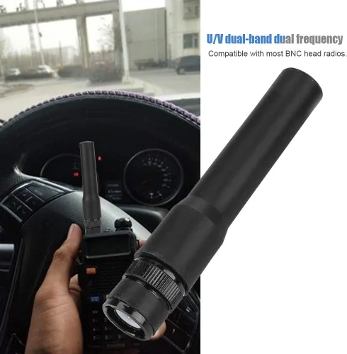 Vista 3 de Antena de radio suave VHF UHF 136-174MHz 144MHz-430MHz Radio bidireccional Walkie Talkie de alta ganancia BNC compatible con TK300 TK320 para radios
