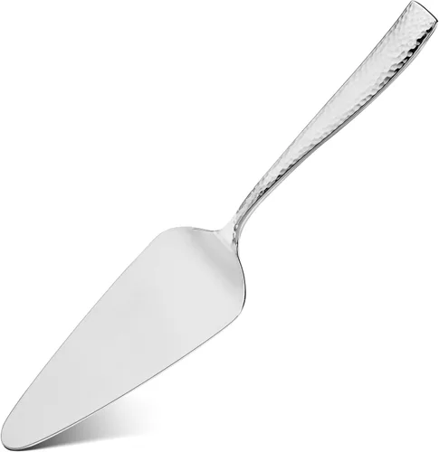 Vista 3 de Hudson Essentials - Juego de cuchillo para tartas y servidor martillados de acero inoxidable 18/10