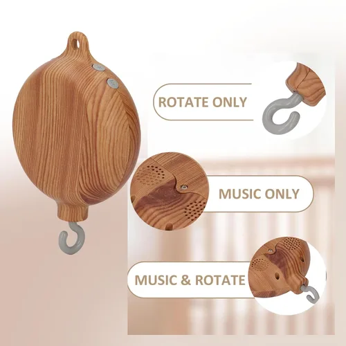Vista 5 de Crib Mobile Music Box with Rotating Features