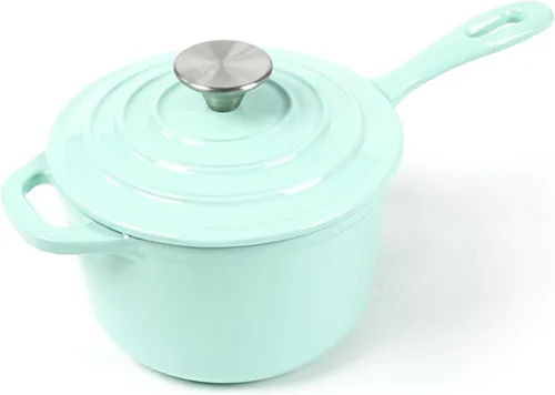 Vista 13 de HAWOK Mini cacerola de hierro fundido de 1 cuarto de galón, 5.5 pulgadas con tapa, pre-sazonada