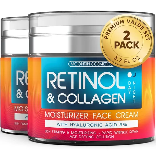 Vista 10 de Crema de retinol para cara con ácido hialurónico – Hidratante facial de colágeno para mujeres y hombres – Fórmula avanzada antienvejecimiento