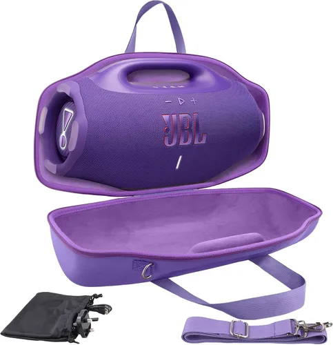 Vista 14 de co2CREA Funda de viaje rígida de repuesto para altavoz Bluetooth portátil impermeable JBL Boombox 4 (funda negra)