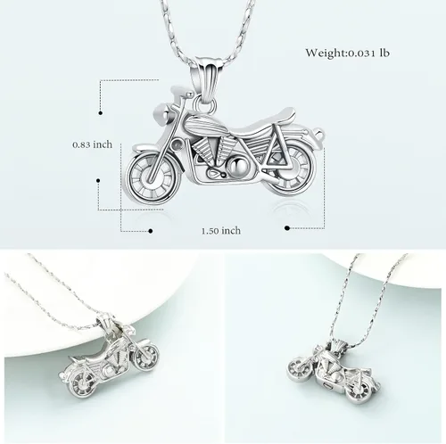 Vista 7 de Imrsanl Joyería de cremación para cenizas, motocicleta, automóvil pequeño, collar de urna de tractor para cenizas para hombres, recuerdo