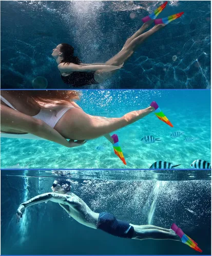Vista 5 de Aletas de natación para niños, aletas cortas para jóvenes, aletas de entrenamiento de natación para natación de regazo, para niños y niñas Arco