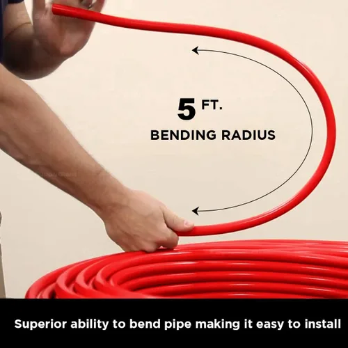 Vista 5 de Pex-A - Tubo PEX de 1 pulgada x 100 pies, tubo de agua flexible para calefacción radiante hidrónico, bobina de tubo PEX de 1 pulgada, rojo