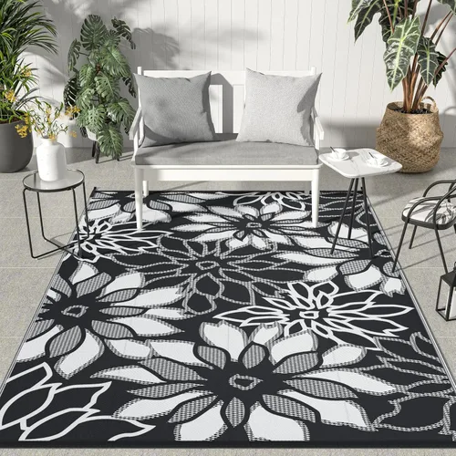 Vista 89 de GENIMO - Alfombra para exteriores de 6 x 9 pies, para patio, espacios amplios, reversible, de pajillas de plástico, alfombra impermeable para Azul