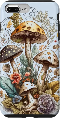 Vista 12 de iPhone 16 Mushroom Tarot Card Goth Emo Occult Astrology Women Girls Case