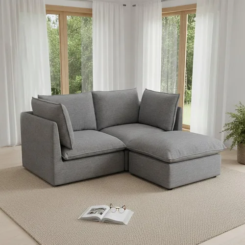 Vista 16 de Sofás modulares de 69.2 pulgadas para sala de estar, respaldo alto impermeable, sofá modular con relleno de plumón, sofá biplaza convertible