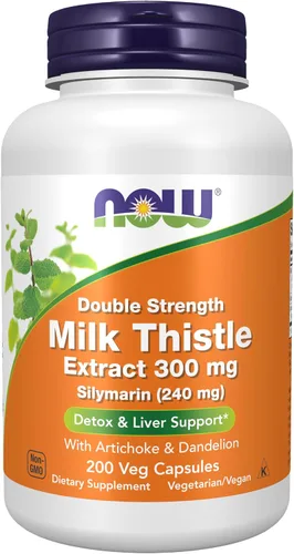 Vista 9 de Suplementos NOW Foods, Extracto de Cardo de Leche de Silimarina 300 mg con Alcachofa y Diente de León, Doble Fuerza, Ayuda a la Función Hepática*