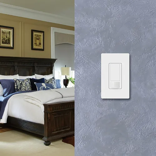 Vista 5 de Lutron Maestro Vacancy - Interruptor de luz con sensor de movimiento para baño, garaje, lavandería y armario, para cualquier bombilla, solo apagado