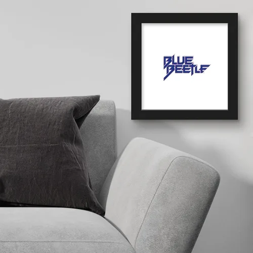 Vista 3 de Trends International Gallery Pops DC Comics Blue Beetle - Póster de pared con logotipo de texto, 12 x 12 pulgadas, versión de marco negro