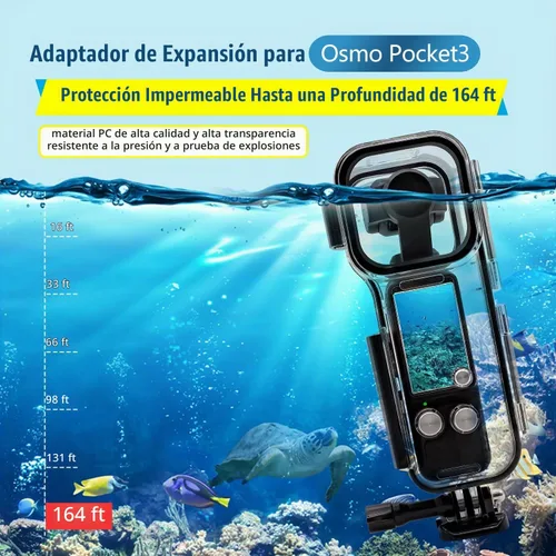 Vista 2 de Carcasa de buceo impermeable de 164 ft compatible con DJI Osmo Pocket 3