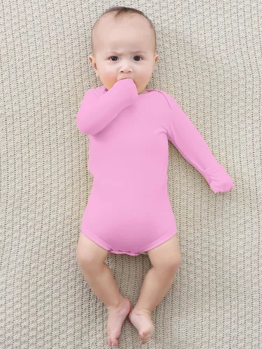 Vista 6 de Body para bebé con puños de manopla, rayón hecho de bambú, pijama de manga larga para niños y niñas
