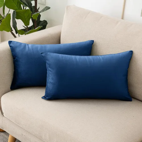 Vista 53 de NiNi ALL - Fundas de almohada decorativas de terciopelo 30x30 cm, paquete de 2 unidades, color azul bebé, suaves para sofá, dormitorio, sala