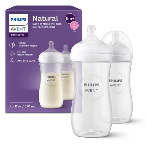 Vista 15 de Philips Avent - Biberón natural con boquilla de respuesta natural, azul, 4 onzas, paquete de 4, SCY900/24