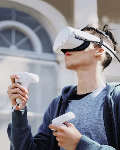 Vista 6 de Amavasion Cable de enlace de 16 pies compatible con OculusMeta Quest 2Pico 4 accesorios, con puerto de carga separado para fuente de alimentación