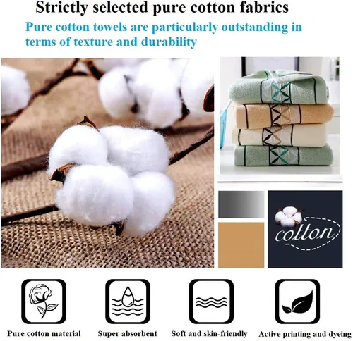 Vista 3 de Paquete de 2 toallas de mano, de algodón, toallas 100% algodón para el rostro, toalla suave duradera y altamente absorbente para baño, de lujo