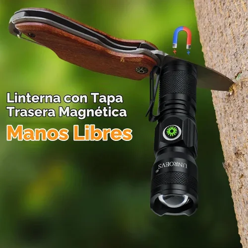 Vista 7 de UNROEVS Mini linterna recargable con imán, linternas de bolsillo de alto lúmenes con clip, luz LED compacta de 1200 lúmenes, pequeña luz y largo