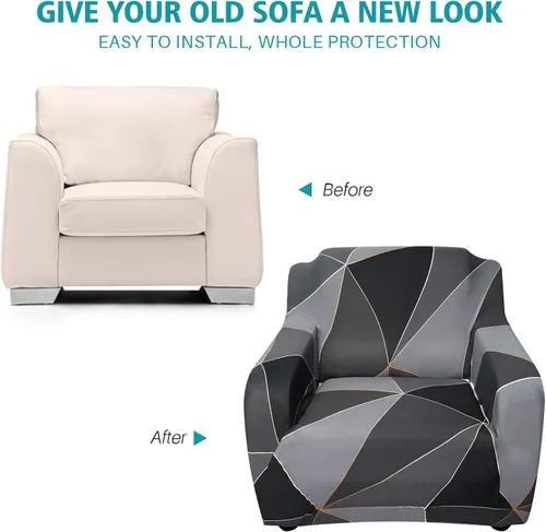 Vista 7 de MIFXIN Funda elástica para sofá, 1 pieza, funda elástica para sillón de 1 plaza, protector de muebles, funda elástica lavable para sala de estar