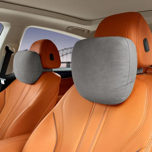 Vista 13 de 2 piezas de almohada de cuello para coche para reposacabezas, cojines de apoyo para asientos de conducción, microfibra de terciopelo, poliéster