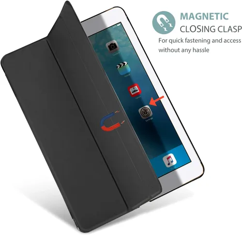 Vista 8 de ProCase Funda Inteligente para iPad Air de 10,5" 3ª Generación 2019 / iPad Pro 2017, Funda Delgada con Soporte con Parte Trasera Translúcida Negro