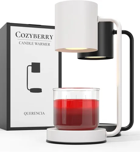 Vista 10 de Cozyberry® Querencia™ - Lámpara calentadora de velas, temporizador de 1, 2, 4 horas, 2 bombillas incluidas, compatible con todas las velas, lámpara