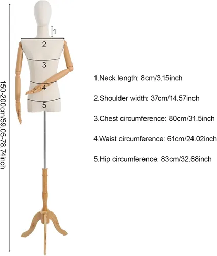 Vista 2 de Forma de vestido de torso de maniquí femenino, cuerpo de maniquí femenino de altura ajustable con soporte para costura y ropa, exhibición de joyas