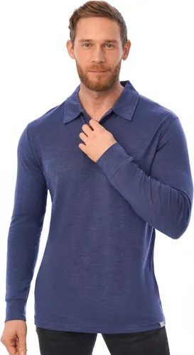 Vista 18 de 100% Merino Wool Polo Shirt Men - Short & Long Sleeve Shirt Base Later Negro