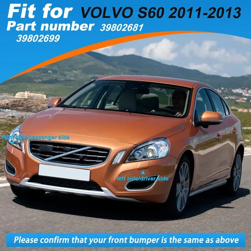 Vista 3 de Tapa de boquilla para limpiaparabrisas delantero para Volvo S60 2011 2012 2013 39802681 39802699 (negro, lado izquierdo del conductor)