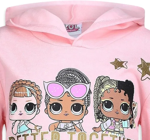 Vista 2 de LOL Surprise Girls Stargazer, Flipside and Marine QT Hoodie and Pants Set for Big Kids Pink