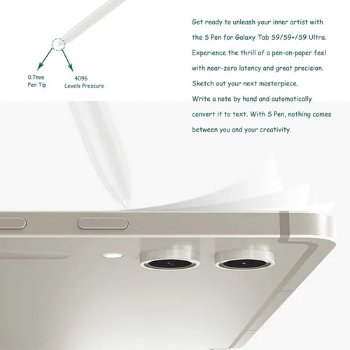Vista 3 de Tab S9 - Lápiz capacitivo de repuesto compatible con Samsung Galaxy Tab S9, S9 Plus, S9 Ultra S Pen, Tab S9+, Tab S9 Ultra, todas las versiones Beige
