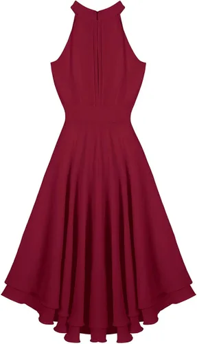 Vista 7 de Winying - Vestido de gasa asimétrico para mujer
