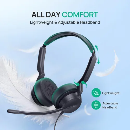 Vista 6 de Yealink UH42 SE Wired Headset with Mic, USB-A/C & 3.5MM Single Computer Headsets with Noise Cancelling Microphone for PC, Laptop, Phone, 7ft Cable
