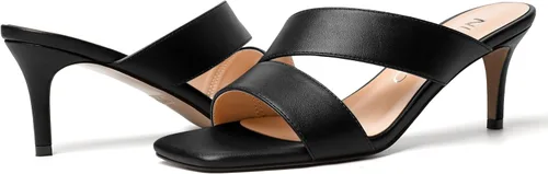 Vista 6 de NUMALEO Sandalias de tacón medio con punta abierta para mujer, estilo casual, elegante, tacón medio, 2.5 pulgadas
