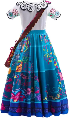 Vista 3 de keaiyouhuo Disfraz de Mirabel 3T-12T para cosplay disfraz de Isabela Luisa Dolores tía Pepa vestido Madrigal para la familia Halloween